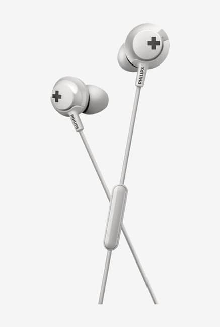 Philips She4305Wt00 Wired Earphones With Mic (White)