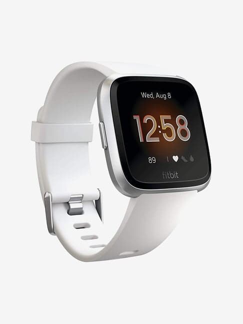 Fitbit Versa Lite FB415SRWT Health and Fitness Smartwatch (White & Silver)