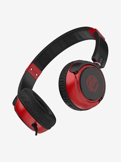 Nu Republic Funx W On The Ear Wired Headphone with Mic X-Bass Comfortable Faux Leather Earcup (Red)