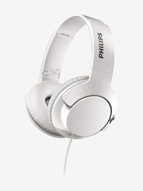 Philips Bass+ SHL3175WT/00 On The Ear Headphone with Mic (White)