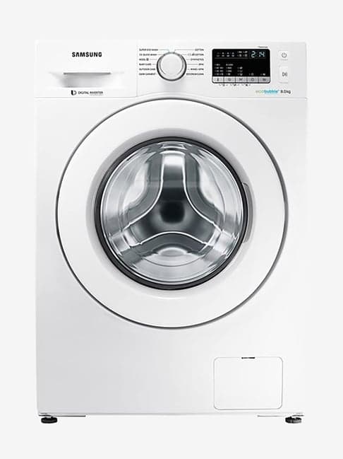 Samsung 8 Kg Inverter Fully-Automatic Front Load Washing Machine (WW80J4243MW/TL,White)
