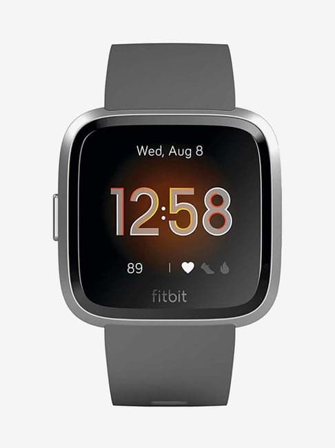 Fitbit Versa Lite FB415SRGY Health and Fitness Smartwatch (Charcoal & Silver)