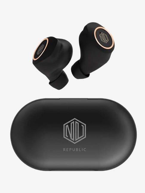Nu Republic Starbuds 2 True Wireless Earbuds TWS with Mic X-Bass Upto 15hrs playtime (Black/Gold)