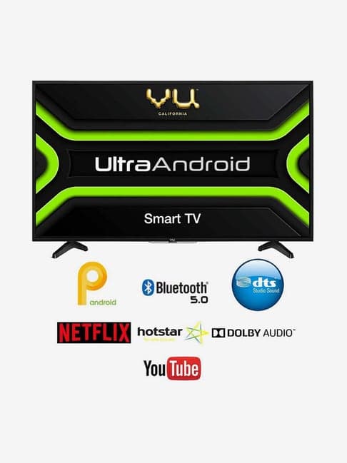 Vu 80 cm (32 Inches) Google Certified Android HD Ready Smart LED TV Ultra 32GA (2019 Model, Black)