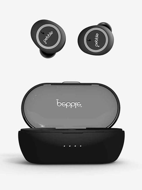 Pebble Duo True Wireless Earbuds with Charging Case (Black)
