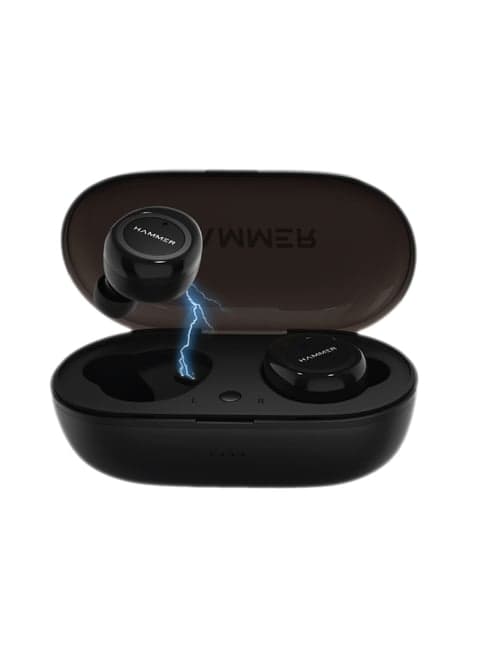 Hammer Airflow True Wireless Bluetooth earphone earbuds with Mic Playtime 3-4H Black