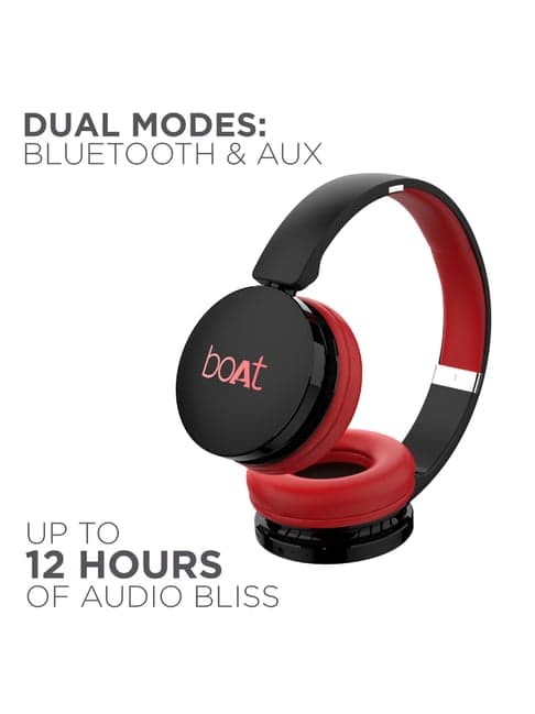 boAt Rockerz 370 T Wireless Headphone with BT v5.0 & Lightweight Ergonomic Design (Fiery Red)