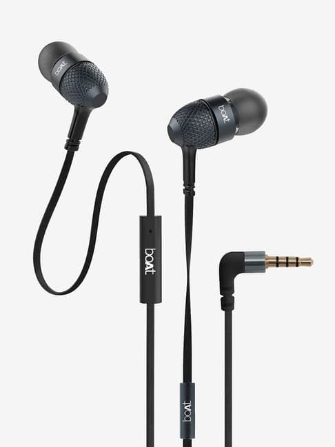 boAt BassHeads 220 Wired Earphone with Mic (Black)