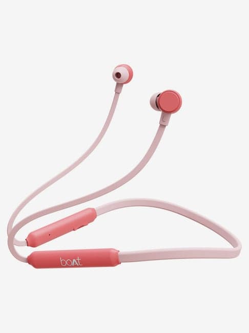 boAt 103 Wireless T Neckband with Upto 15H Playback & IPX4 Water Resistance (Mint Pink)