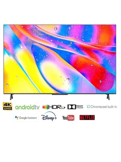 TCL 164 cm (65 Inches) Android Smart 4K UHD QLED TV 65C725 (Black,2021 Model) With Video Call Camera