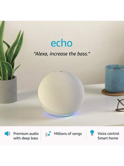 Amazon Echo (4th Gen) Smart Speaker With Dolby and Alexa (White)