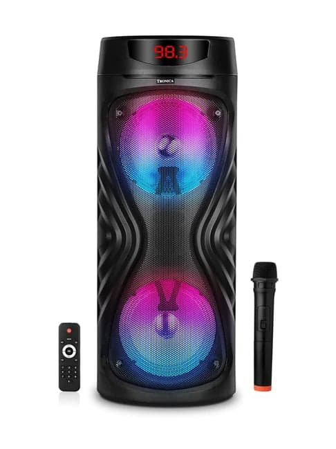 Tronica Zebra Karaoke Party Speaker Pro Bluetooth 6000W with Wireless MIC and Remote - Black