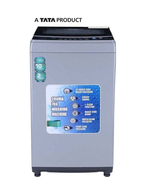 Croma 7Kg Fully Automatic Top Load Washing Machine (CRAW1401,Grey)