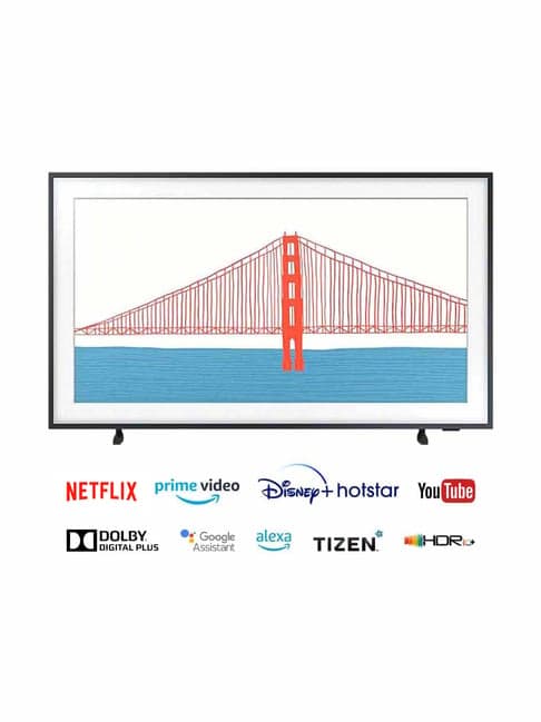 Samsung 125 cm (50 Inches) The Frame Series 4K Ultra HD Smart QLED TV QA50LS03AAKLXL (2021, Black)