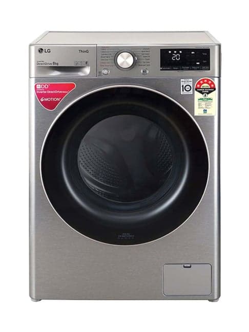 LG 8Kg 5 Star Fully Automatic Front Load Washing Machine (FHV1408ZWP, Platinum Silver)