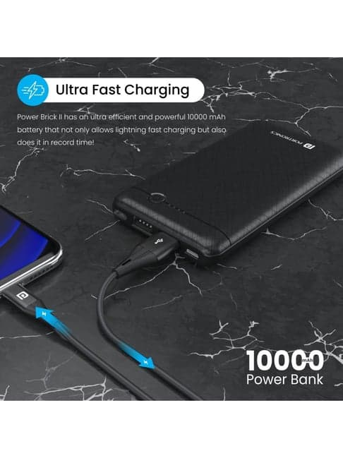 Portronics Power Brick II 10000mAh Power Bank (Black)