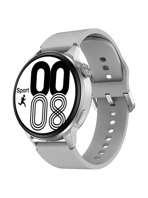 IZI Smart Plus Calling GPS NFC Smartwatch with Silicone Band (Silver and Grey)