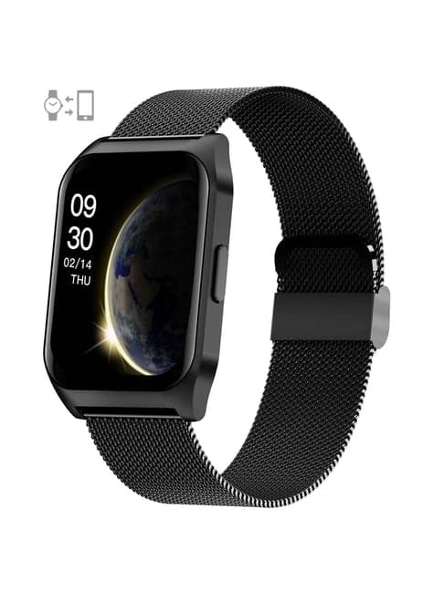 French Connection Smart Man Full Touch Smartwatch with Mesh Band (Color: Black) - E17-A