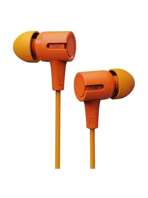 boAt Bassheads 102 Wired in Ear Earphones with Mic (Mint Orange)