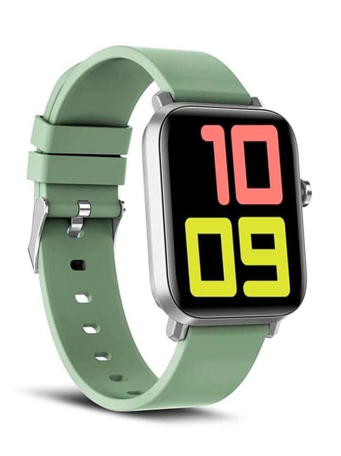 Syska PLUTO Smartwatch with Battery Run Time Upto 10 days (Green Strap) Regular