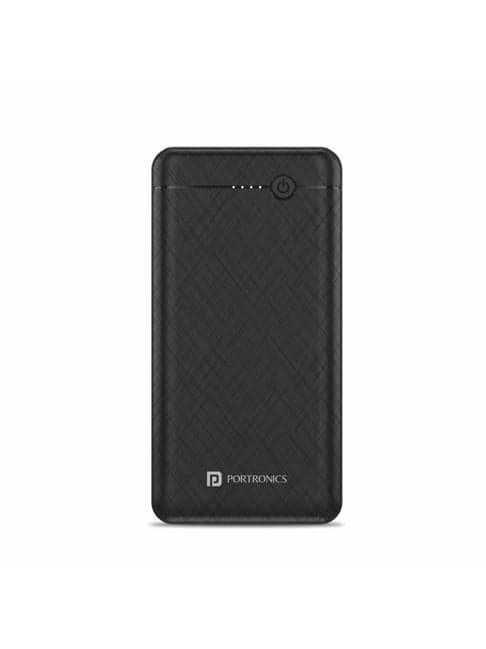 Portronics Power Brick II 20K 20000mAh Power Bank with Dual Input (Type C + Micro) - Black