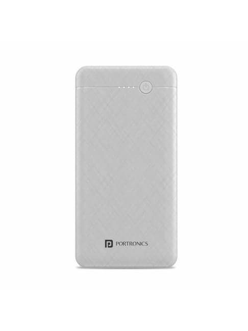 Portronics Power Brick II 20K 20000mAh Power Bank with Dual Input (Type C + Micro) - White