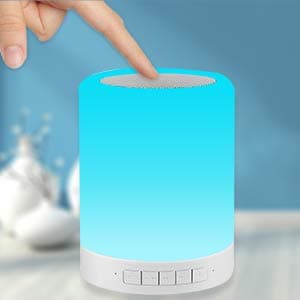 MINDRISERS Wireless Night Light LED Touch Lamp Speaker with Portable Bluetooth & HiFi Speaker with Smart Colour Changing Touch Control, USB Rechargeable, TWS - Multi Colour