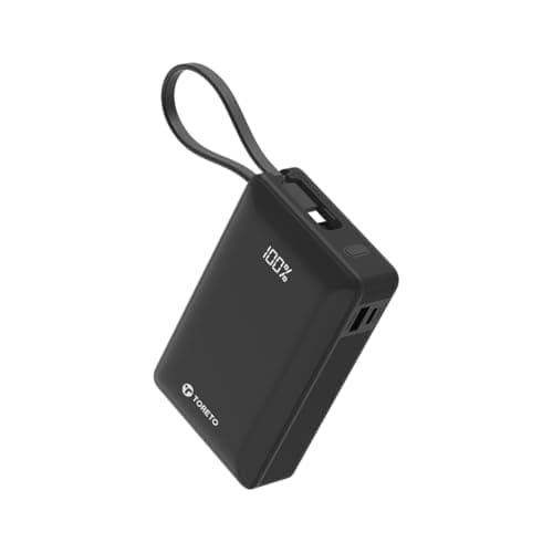 Toreto Power Storm 20000mAh 65W Laptop Fast Charging Power Bank | Multi-Protocol PD Output | Smartphone Compatible | Built-in Type-C Cable | LED Displ...