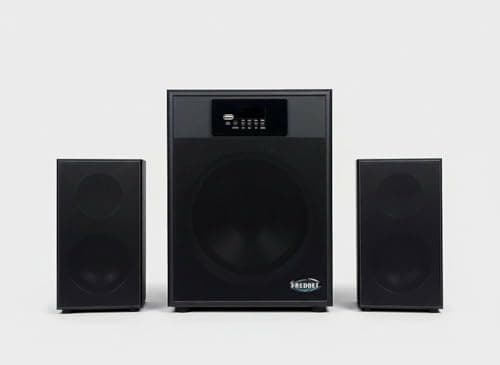 Thunder Storm 120 2.1 Home Theater Home Speaker System, Black, Surround Sound with 8 inch Subwoofer, Digital Control Panel Bass Treble | Optical, Blue...