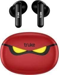 (Renewed) truke BTG3 Gaming earbuds with 55ms Low Latency | Auto Play/Pause | AAC codec Bluetooth Headset (Red)