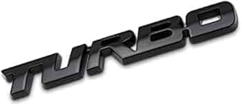 Automaze Self Adhesive Turbo Metal Sticker Logo Badge 3D Emblem Car Sticker, 12.8 X 1.8cm (Black)