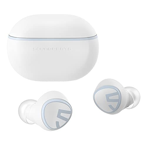 SoundPEATS True Wireless Earbuds 5.0 Bluetooth Headphones in-Ear Stereo Wireless Earphones with Microphone Binaural Calls, One-Step Pairing, Total 35 Hours, TrueFree Plus - White