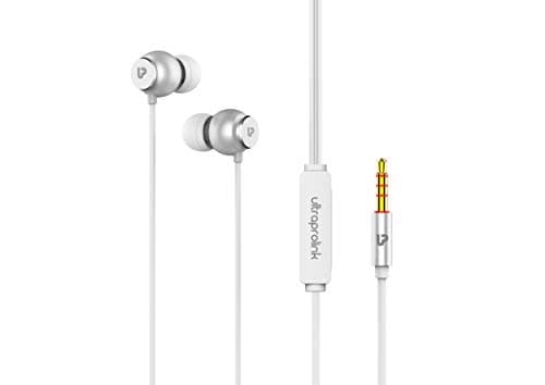 UltraProlink UM1017 MoBass+ HandsFree Earphone with Mic for Mobile with Noise Isolation & High Bass(Sliver)