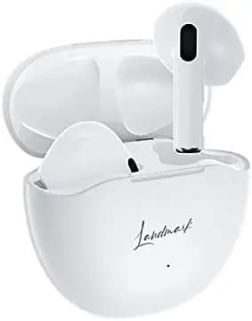 LANDMARK LM BH108 Gravity in-Ear True Wireless Earbuds (TWS) with Big Bass Sound, Built-in Mic, Bluetooth 5.0, 12mm Speaker Driver, Upto 24hrs Playtime & Super Touch Control Access with Mic - White