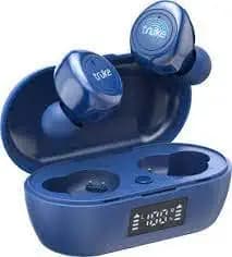 (Renewed) truke Fit1+ with 10Hrs Playtime | 10mm drivers with AAC codec | Low Latency Mode Bluetooth Headset (Blue)