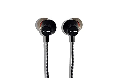 Aiwa ESTM-51 Wired Premium Stereo in-Earphones, Metal Black (ESTM-51 SL)