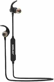 Sonilex BT43 Rich Bass Up to 7H Playback, Tangle Free Cable, Magnetic Earbuds Wireless Earphones Bluetooth Headphones with Mic (Black) (SL-BT-43-BLACK)