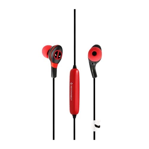 Reconnect Marvel Wireless Earphone with Mic | Beasty Buds Series 100 & IPX4 Water Resistant (Deadpool)