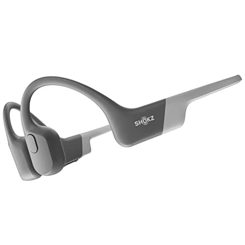 SHOKZ OpenRun Bone Conduction Sports Headphones, Bluetooth Wireless Earphones with Mic, 8H Playtime, Open-Ear Waterproof Headset for Running, Workout, Driving, Standard Size(Lunar Grey)