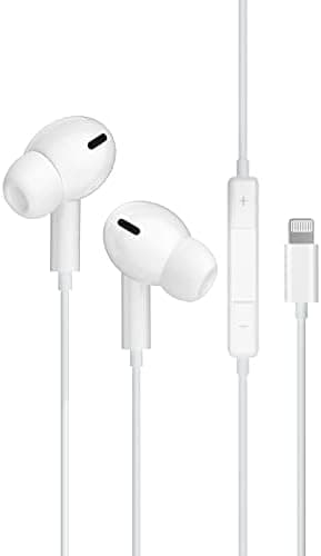 i-Phone Lighting Earphone for Calling and Music Compatible with i-Phone 6/7/8/X/11/12-6 Plus/7 Plus/8 Plus/XR/XR Max/11 Pro/11 Pro Max/12 Pro/12 Pro Max Comfort