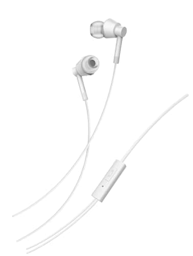Nokia Buds (Wb-101) Wired in Ear Earphones with Mic with Powerful Bass Performance for Clear Voice Calls, Virtual Assistant Control Enabled. Angled Acoustic Tubes for Comfortable Secure Fit, White