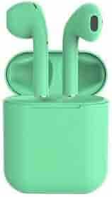 I 12 TWS Bluetooth Earphones Touch Sensor with in Built Mic and High Bass Level Supporting All Smart Phone Truly Wireless (Green)