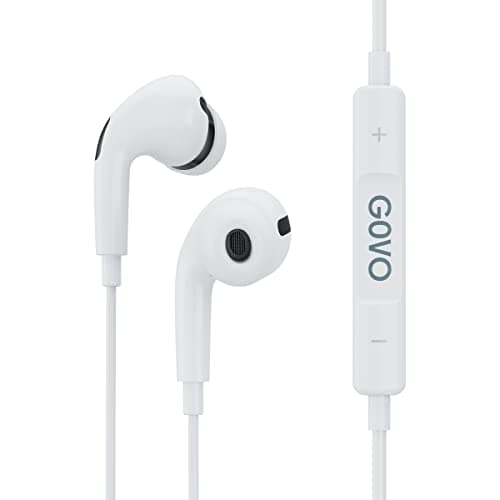 GOBASS 455 in Ear Wired Earphones with HD Mic for Calls, 10mm Dynamic Driver, Noise Cancellation (White)