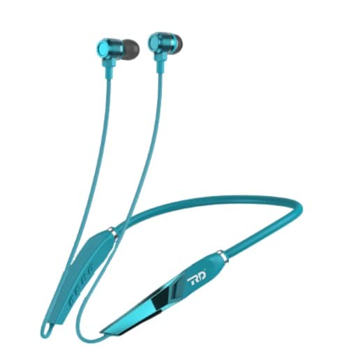RD M-150 Bluetooth Neckband 100H Playtime, 13mm Drivers | 5 EQ Modes | Latest Bluetooth v5.1 Earphone IPX4 Sweat Resistant | 6 Months Warranty - Aqua