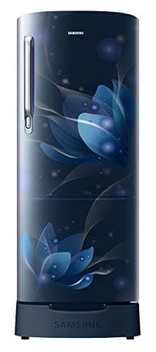 Samsung 183L 2 Star Inverter Direct-Cool Single Door Refrigerator (RR20C1812U8/HL,Blooming Saffron Blue) Base Stand Drawer 2023 Model