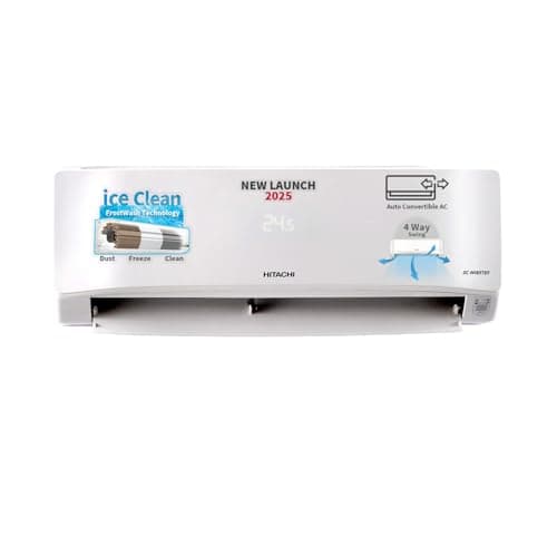 Hitachi 1 Ton Class 5 Star, 4-Way Swing, ice Clean, Xpandable+, Inverter Split AC (100% Copper, Dust Filter, 2025 Model - 5400STXL RAS.G512PCBIBT, Whi...