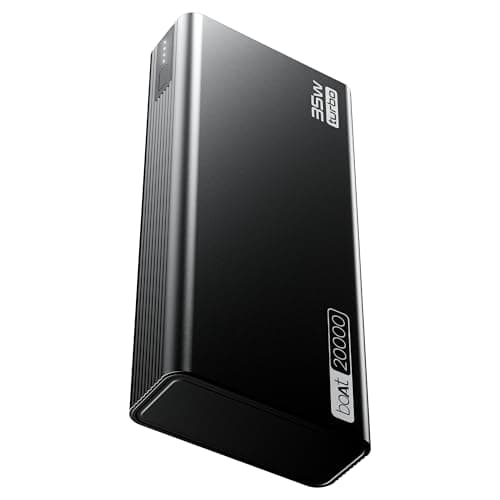 boAt PB435 Turbo 35W Power Bank with 20000mAh Battery, 35W 2-Way Fast Charging | 12-Layer Smart IC Protection | Triple Output & Dual Input in Sleek Al...