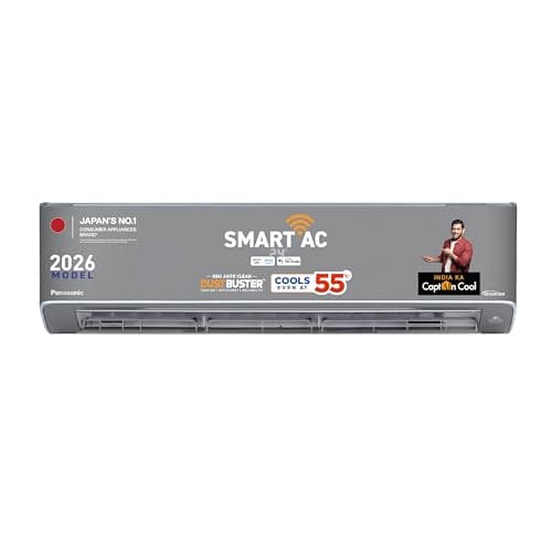 Panasonic 1.5 Ton 5 Star Premium WiFi Inverter Smart Split AC (DustBuster Tech, Matter Enabled, AI, nanoe, Higher Airflow, Copper Cond., 8in1 Converti...