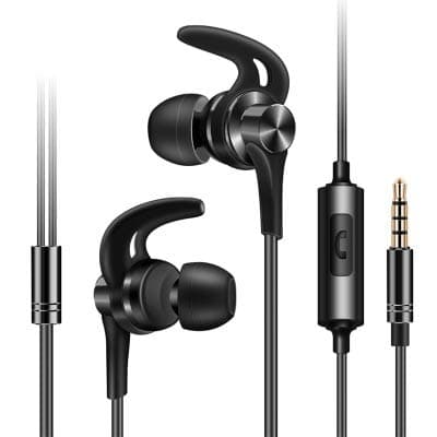 BlackBeats RockerZ Deep Bass Wired Headset with Earhook and HD Mic Wired Headset with Mic (Black, in The Ear) Home Audio & Video Accessories