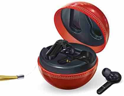 Fingers Yorker Bluetooth Truly Wireless in Ear Earbuds with Mic (Cricket Themed | Snc Technology | 17.5 Hrs Power Playback | Fast Charging Type-C | Sweat Proof | Voice Assistant Support, Cherry Red)